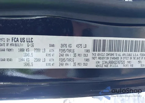 2016 Jeep Patriot Sport z USA, uszkodzony, nr VIN 1C4NJRBBXGD767525